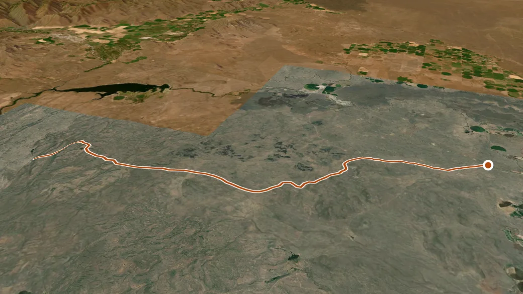 3-D terrain view of Curtis Lake