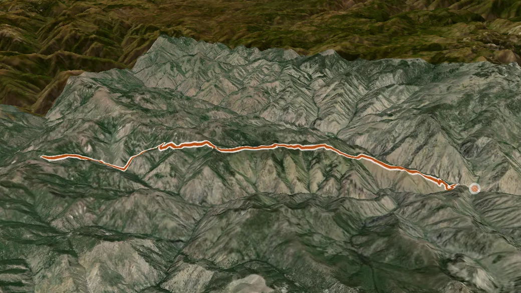 3-D terrain view of Big Creek Ridge