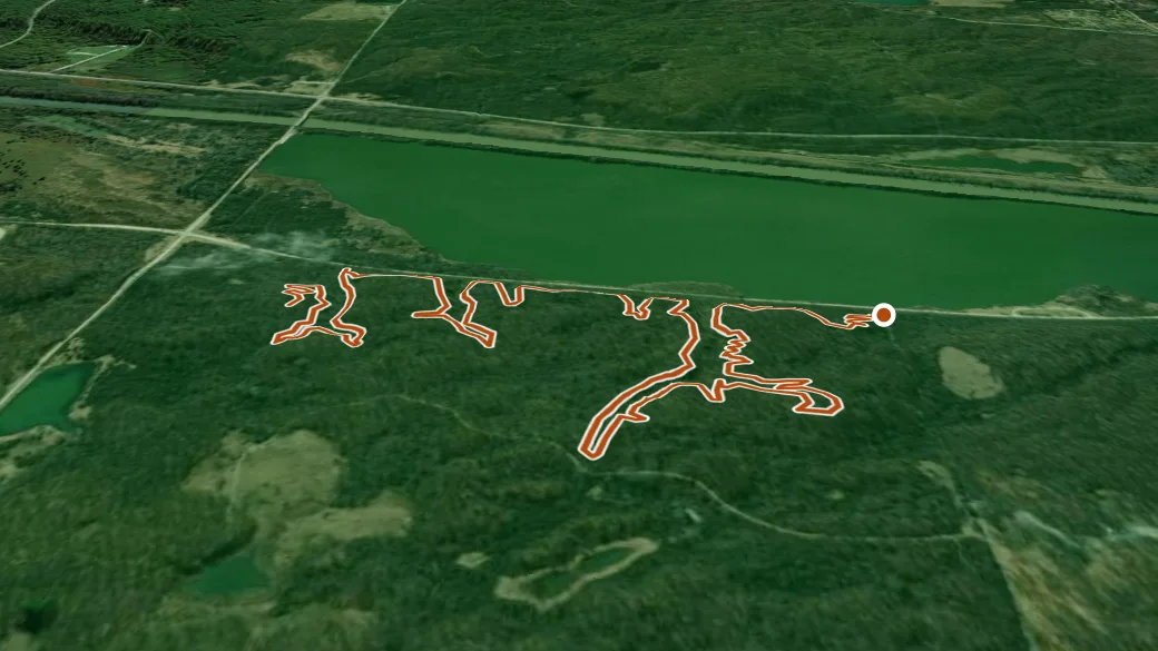 3-D terrain view of Black Single Track Trail