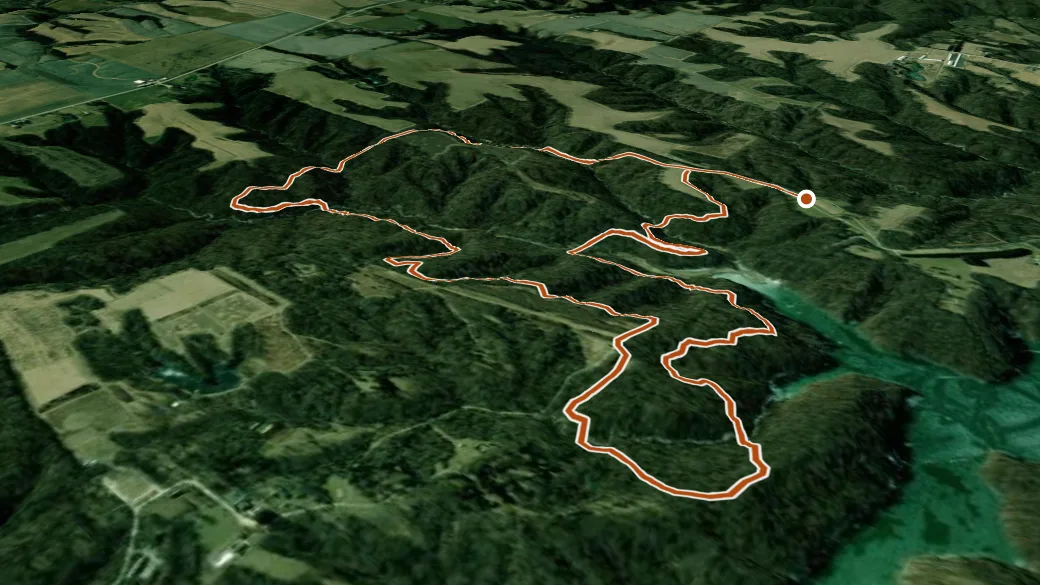 3-D terrain view of Sac-Fox Trail (Main Loop)