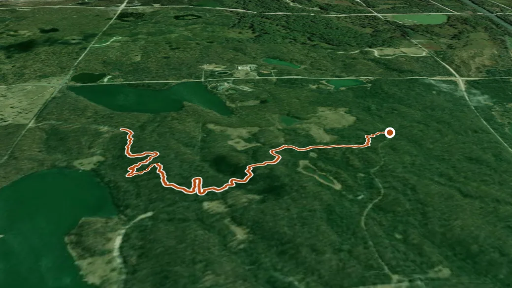 3-D terrain view of Tan Single Track Trail