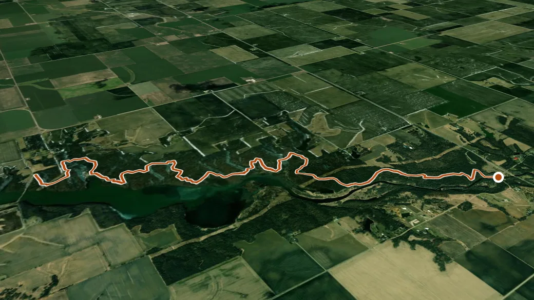 3-D terrain view of North Fork Trail