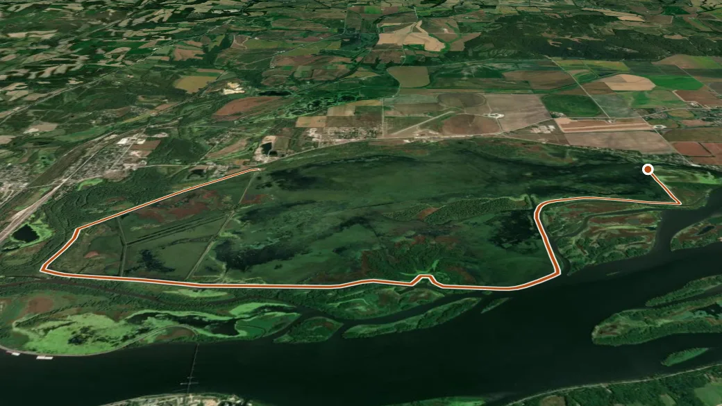 3-D terrain view of Spring Lake Trail