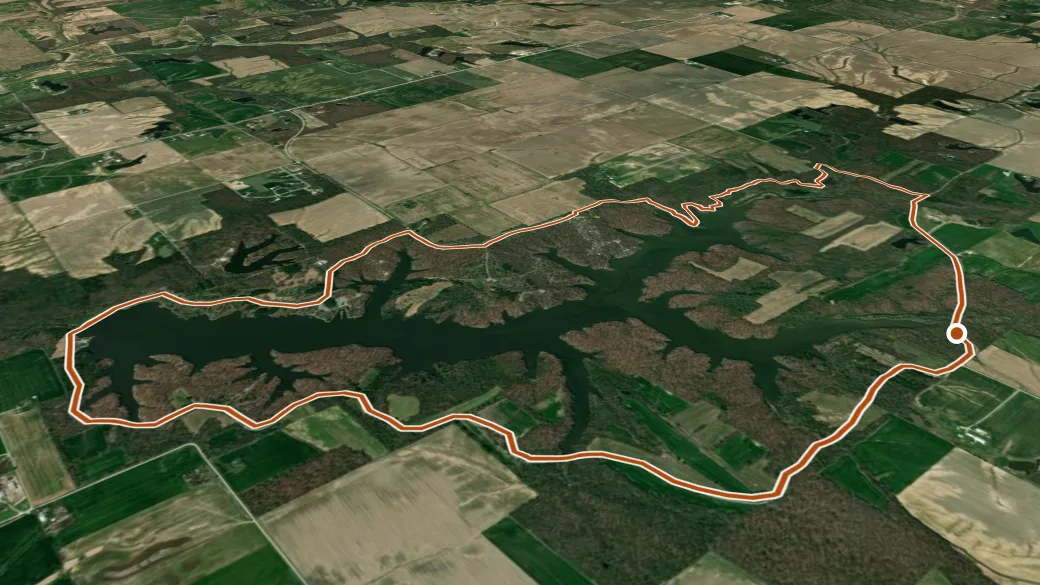 3-D terrain view of Washington County Lake Trail