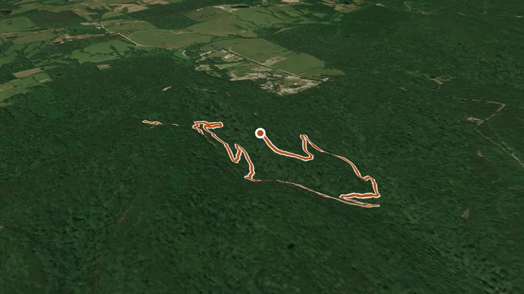3-D terrain view of Grindstaff Trail