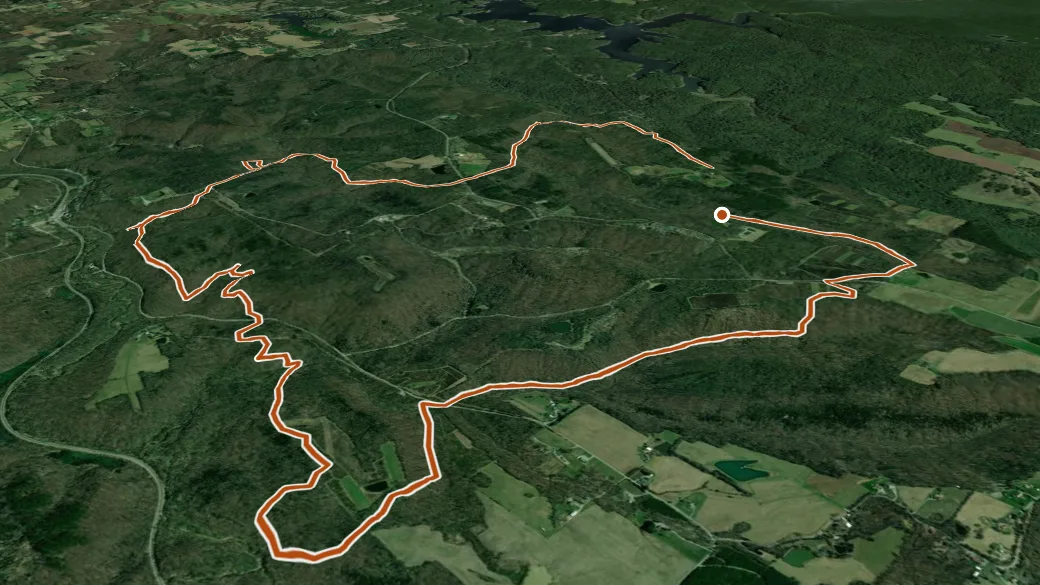 3-D terrain view of Red Cedar Trail