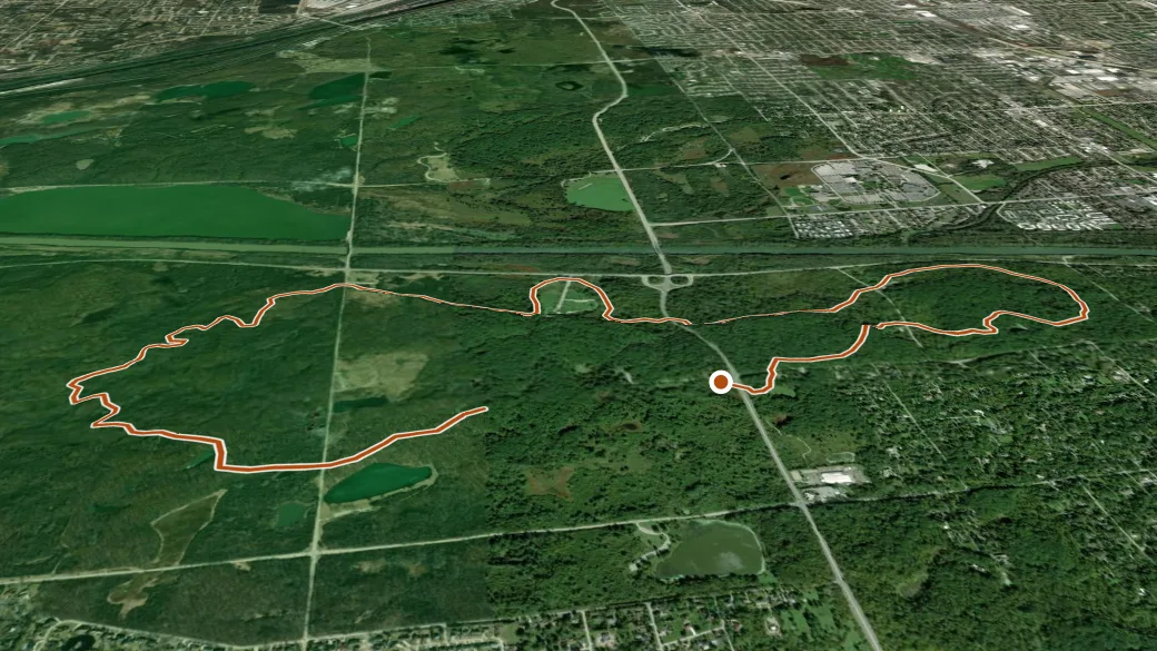 3-D terrain view of Yellow Unpaved Loop