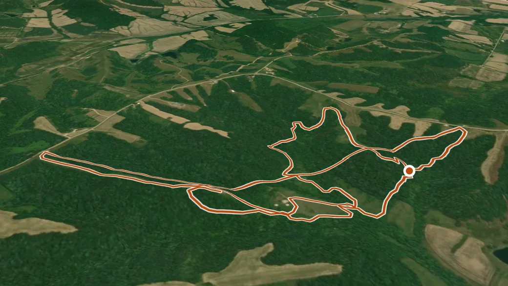 3-D terrain view of Walnut Trail
