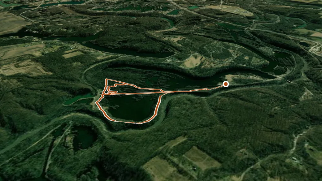 3-D terrain view of North Riverview Trail