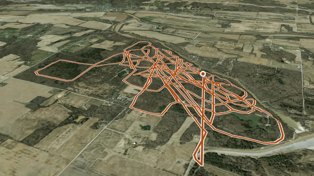 3-D terrain view of State Forest Bridle Trails