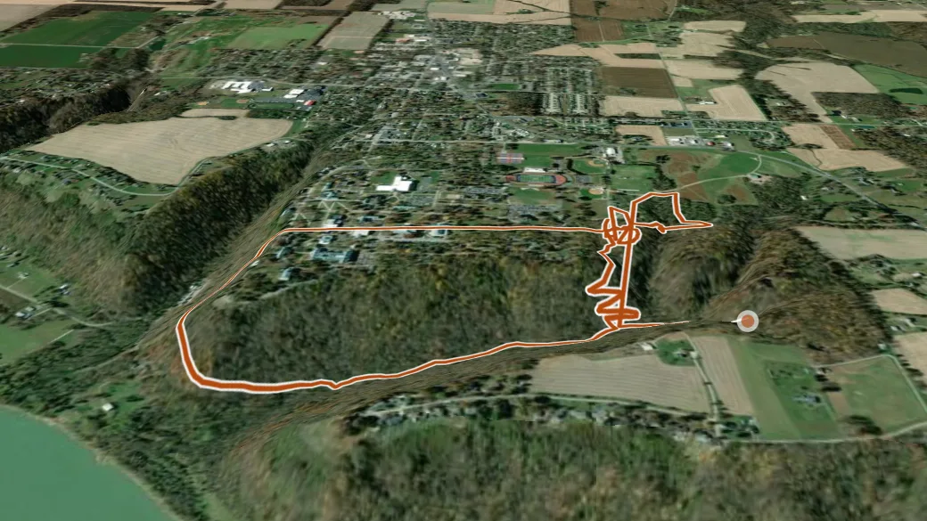 3-D terrain view of Daryl R. Karns Natural History Trails