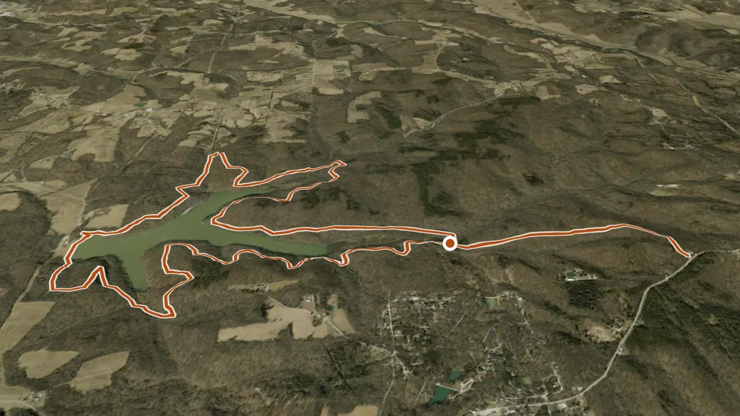 3-D terrain view of Springs Valley Trail 1