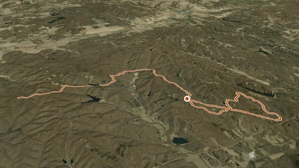 3-D terrain view of Tecumseh Trail