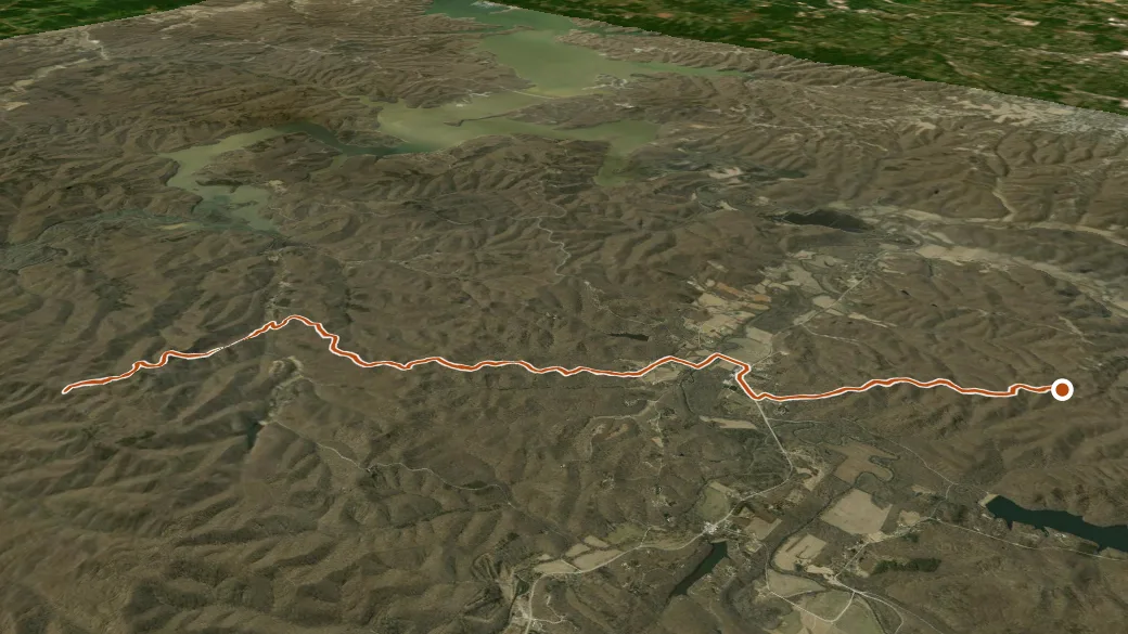 3-D terrain view of Yellowwood Trail