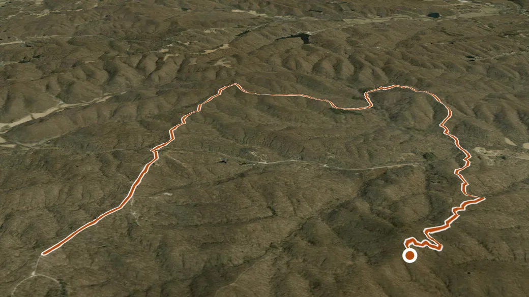 3-D terrain view of Low Gap Trail