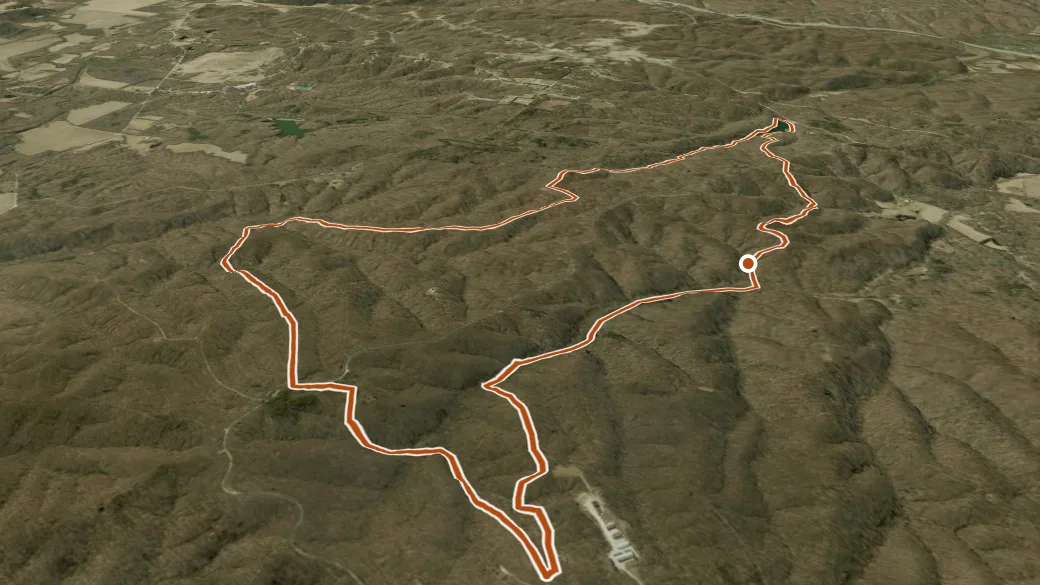 3-D terrain view of Three Lakes Trail