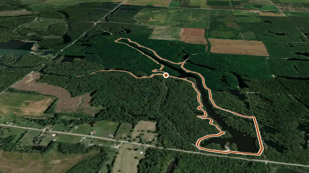3-D terrain view of Orange Loop Trail