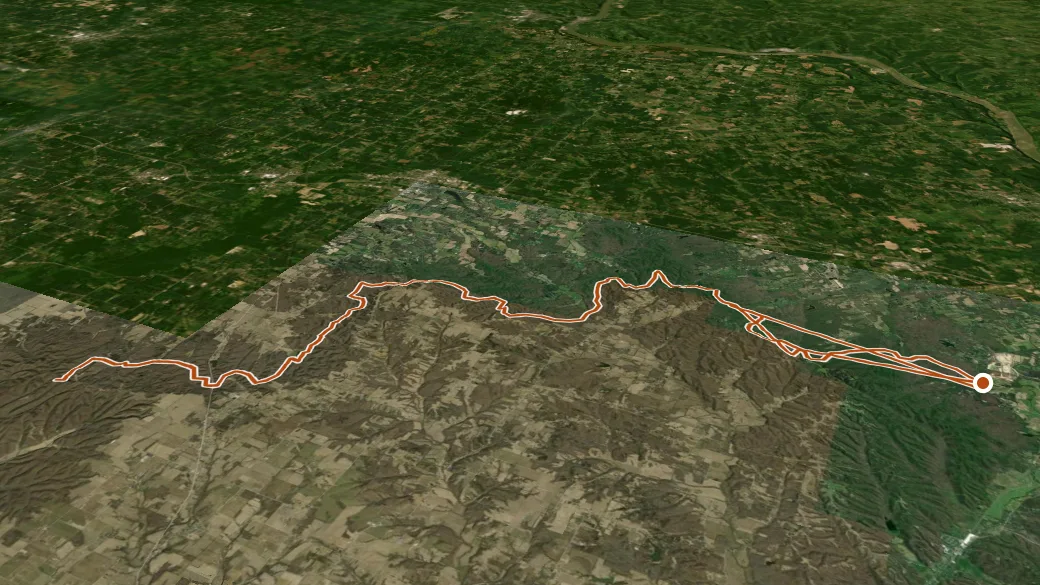 3-D terrain view of Knobstone Trail