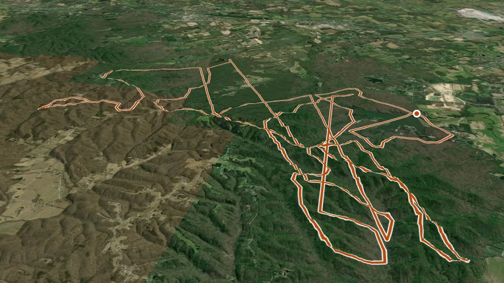 3-D terrain view of Clark SF Horse Trails