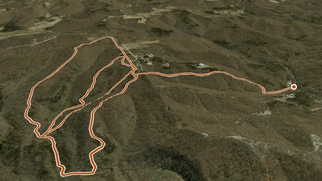 3-D terrain view of Fox Hollow Trail