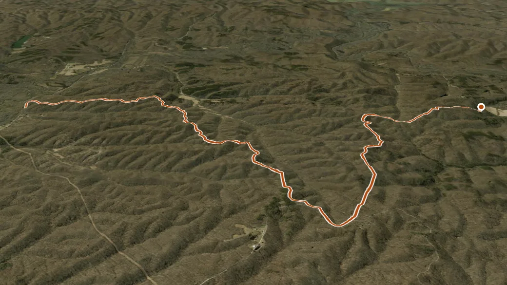 3-D terrain view of Nebo Ridge Trail 1