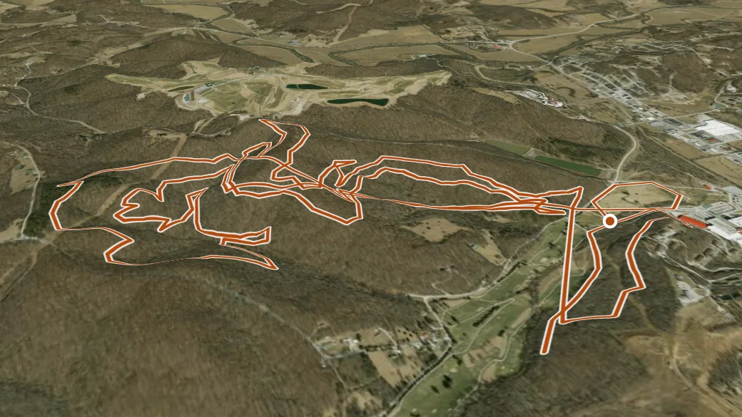 3-D terrain view of French Lick Resort Hiking Trails