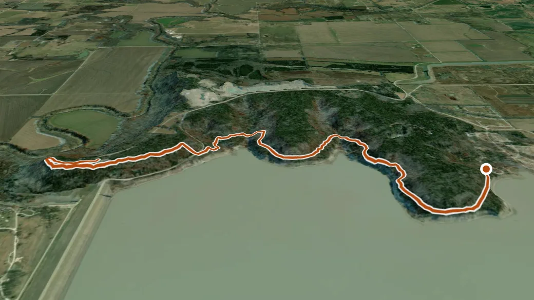 3-D terrain view of Table Mound Hiking Trail