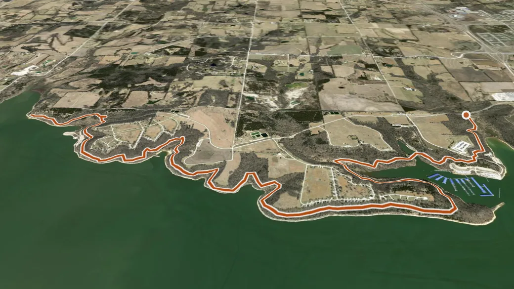 3-D terrain view of Blue Trail
