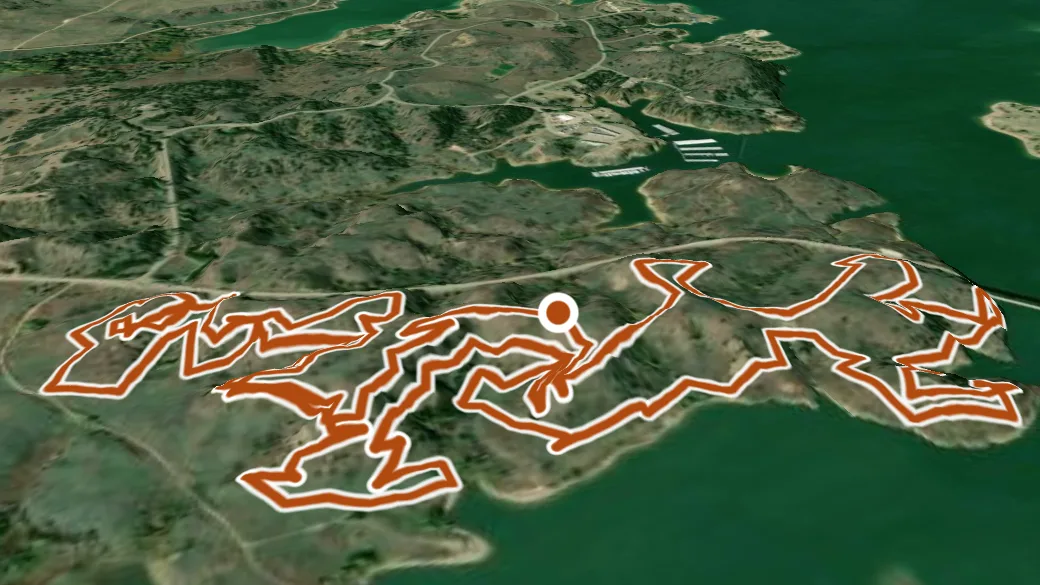 3-D terrain view of Hell Creek Loop