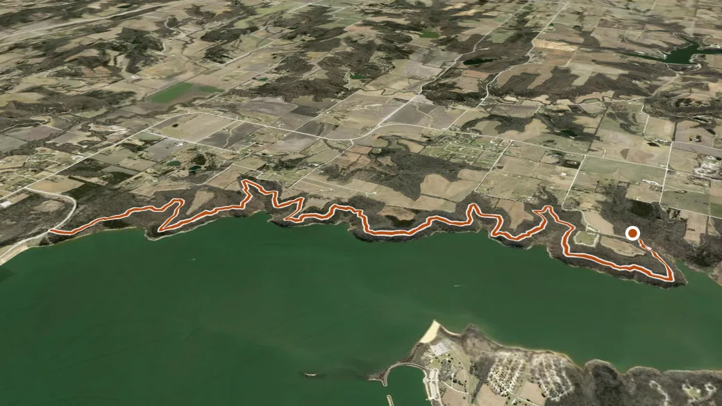 3-D terrain view of Yellow Trail