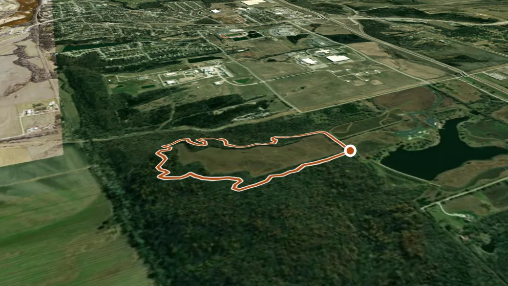 3-D terrain view of Rose Loop