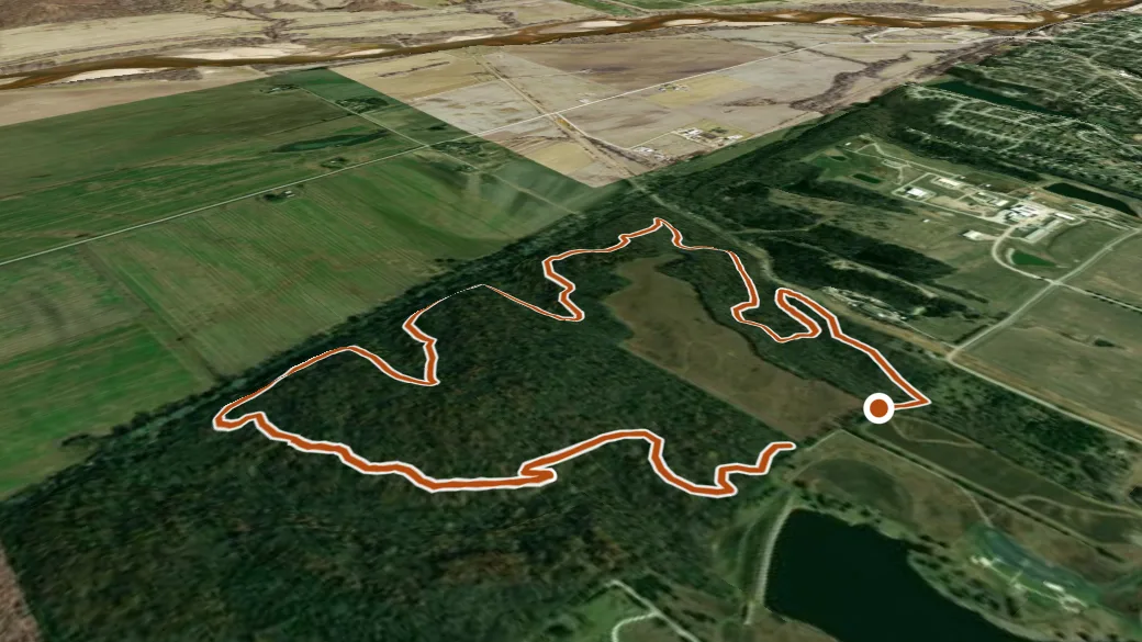 3-D terrain view of Emerald Loop