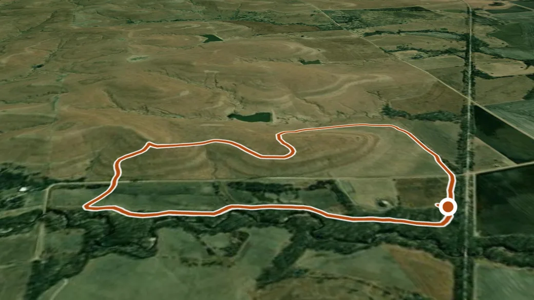 3-D terrain view of Kanza Heritage Trail