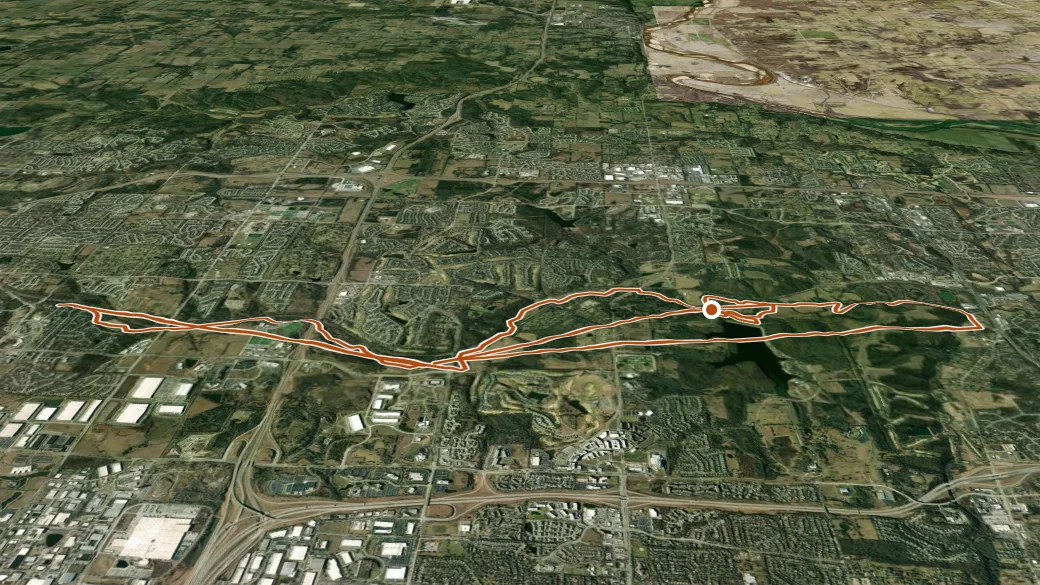 3-D terrain view of Gary L. Haller Trail;Mill Creek Trail