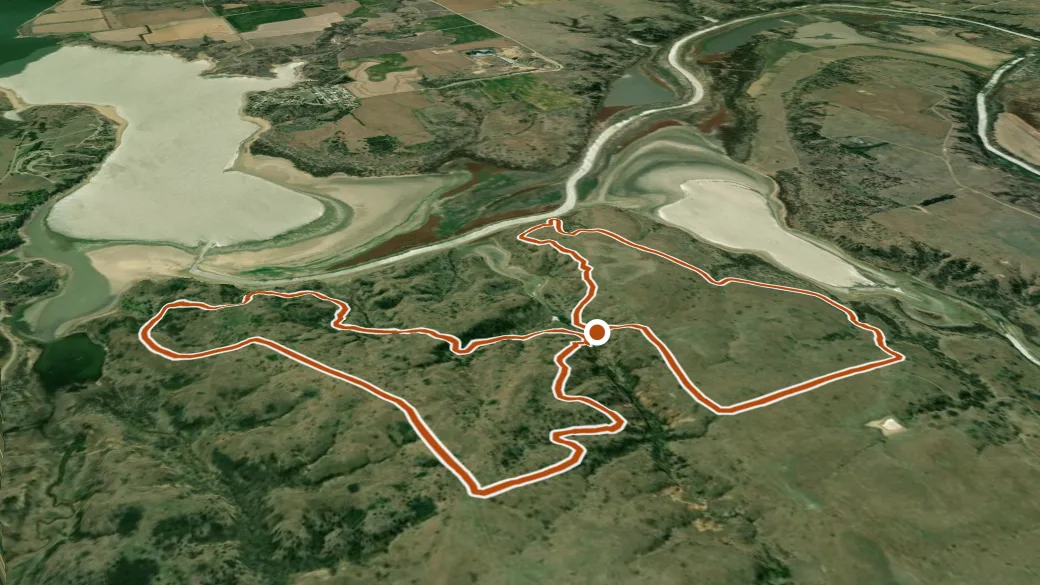 3-D terrain view of Prairie Trails