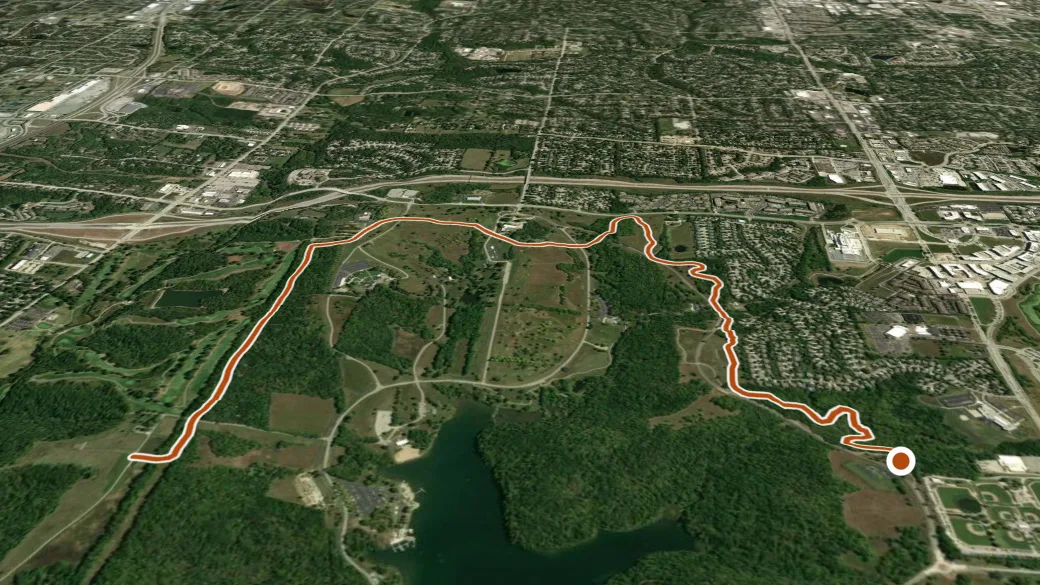 3-D terrain view of Equestrian Trail