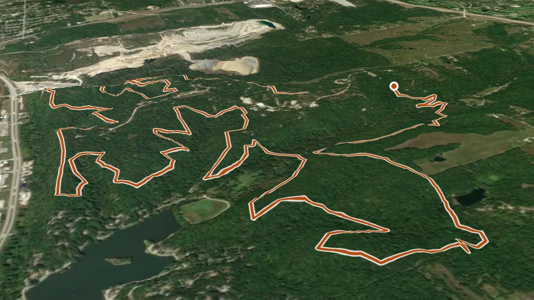 3-D terrain view of Rimrock Trail