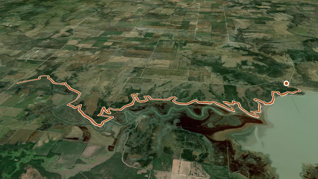 3-D terrain view of Elk River Hiking Trail