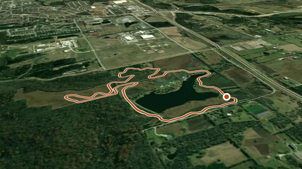 3-D terrain view of Cross Country Running Trail