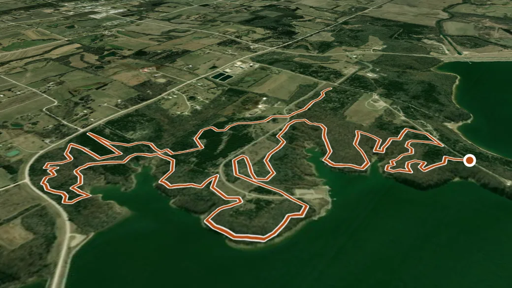 3-D terrain view of Blue Camp Trail