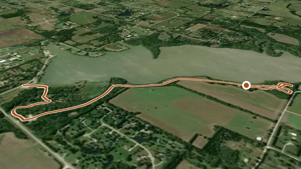 3-D terrain view of Santa Fe Lake North Trail