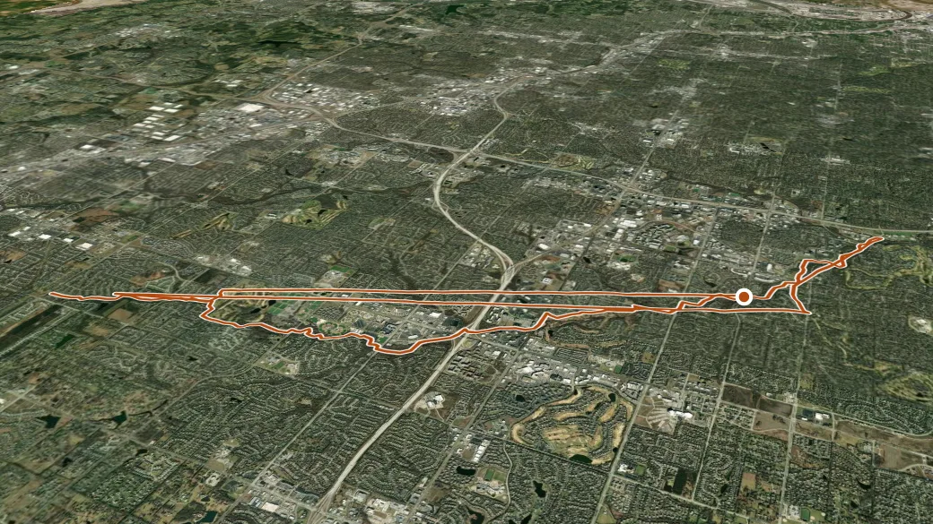 3-D terrain view of Tomahawk Creek Trail