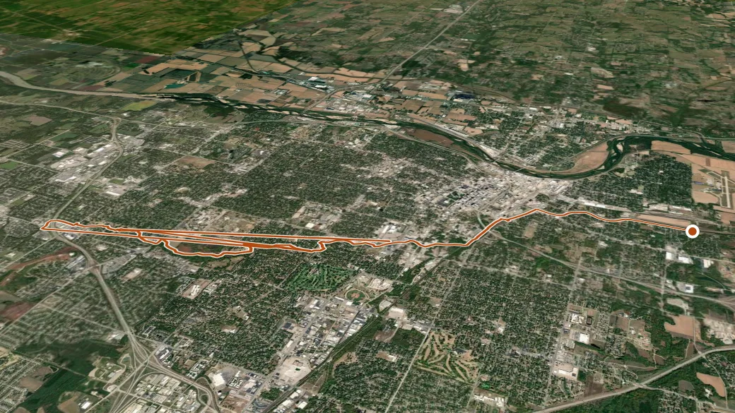 3-D terrain view of Shunga Trail