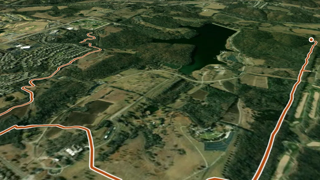 3-D terrain view of Equestrian Trail (Shawnee Mission Park)