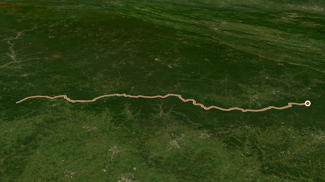 3-D terrain view of Sheltowee Trace