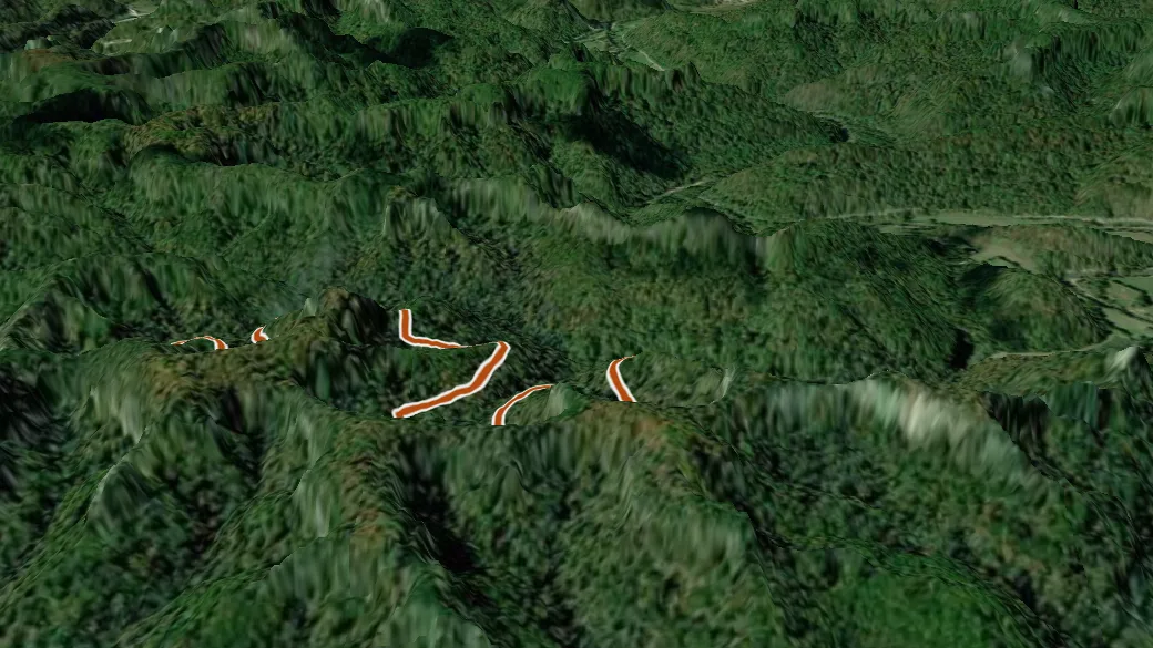 3-D terrain view of Court House Rock