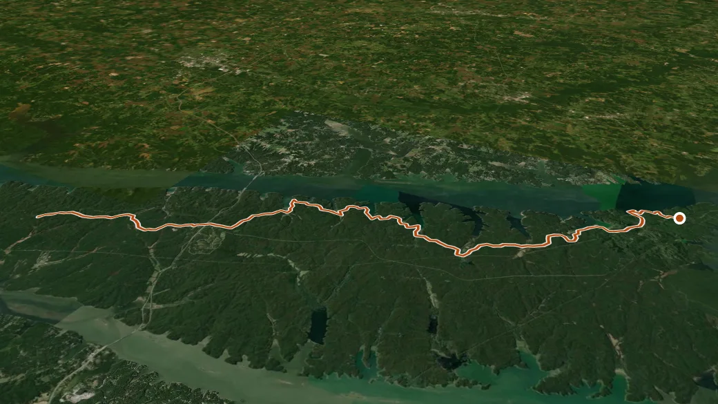 3-D terrain view of North South Trail