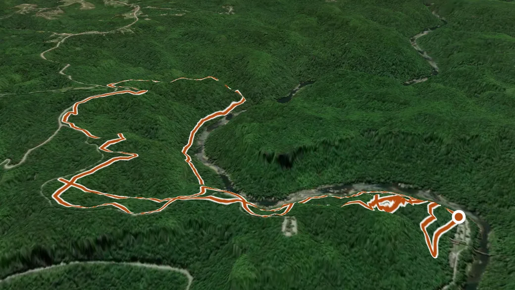 3-D terrain view of Blue Heron Loop Trail