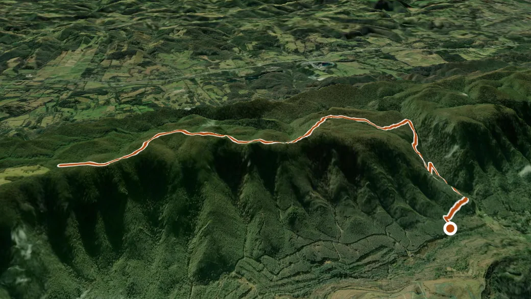 3-D terrain view of Shillalah Creek Trail