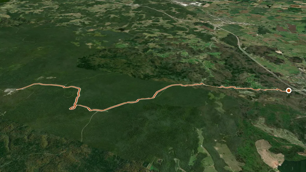 3-D terrain view of Mammoth Cave Railroad Bike and Hike Trail